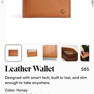 New! Unisex Amberjack Leather Wallet - Honey Brown